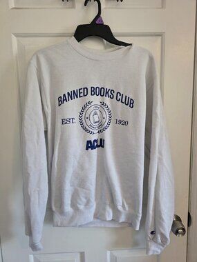 Size small Banned Book Club White Sweatshirt ACLU Womens/Mens